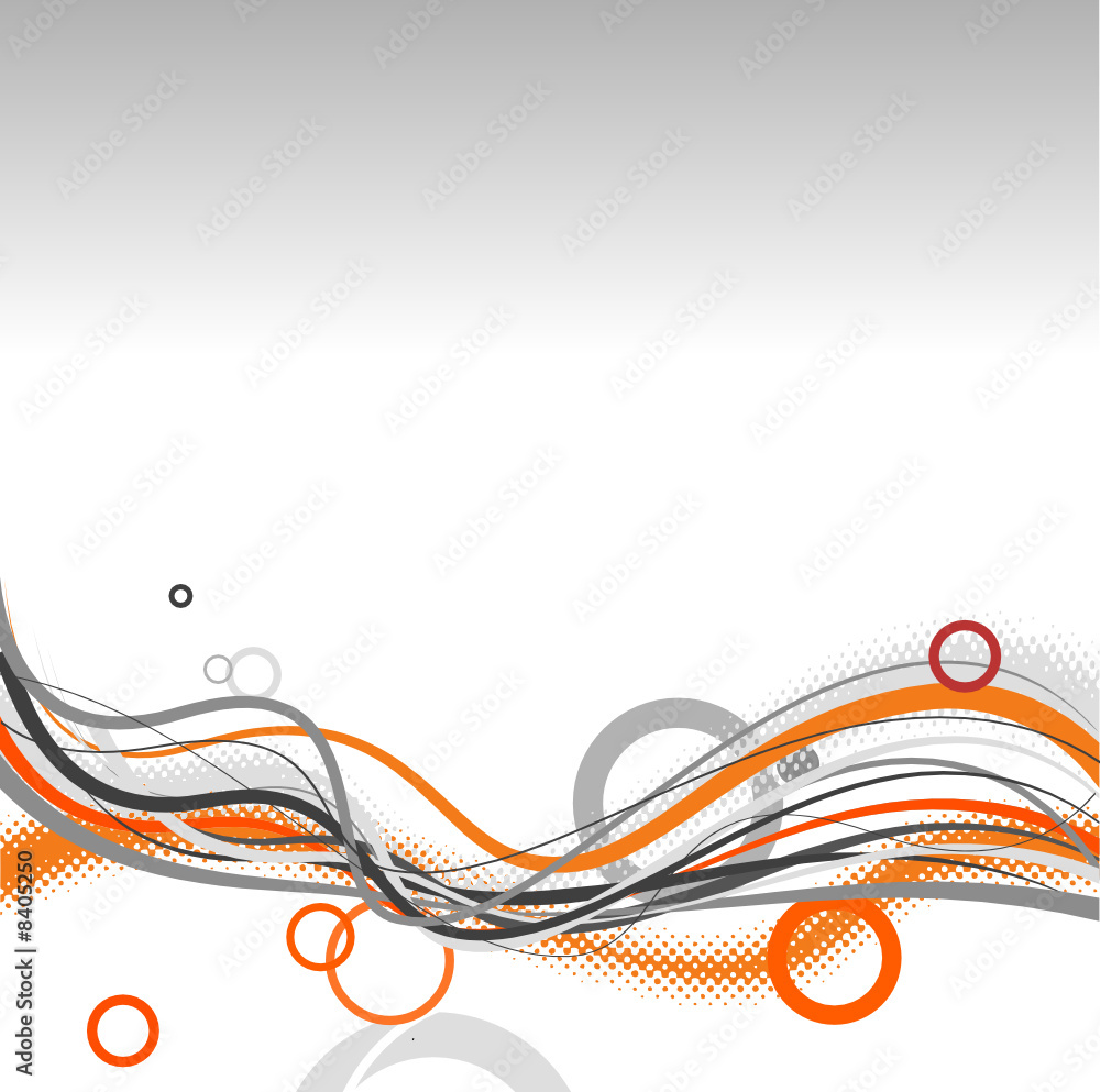 Wall mural abstract lines with circles. vector
