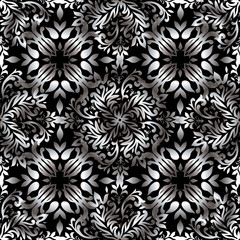 Abstract floral repeat silver