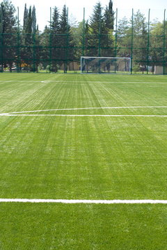 grass field for soccer, european football field for training