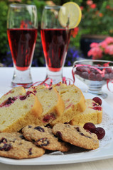 Cranberry loaf and juice