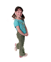 Young School Age Child on White Smiling