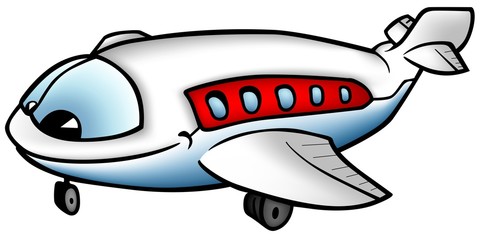 Aeroplane A - smiling cartoon illustration