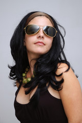 Naklejka premium fashion sunglasses girl