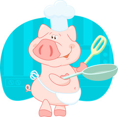 Pig cook in the shell