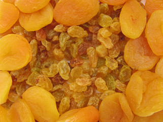 raisins and apricots