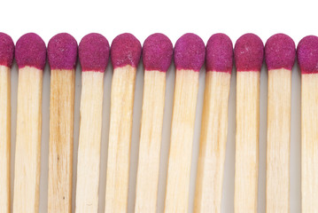 Matches Closeup Isolated on White Background