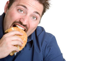 Man Eating Burger