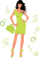 Glamor Girl. Vector.