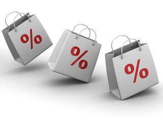 Shopping bags with percent
