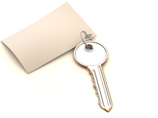 key with note. 3d