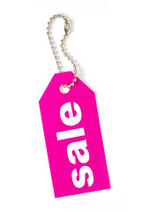 pink sale tag isolated