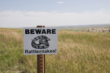 Beware of Rattlesnake Sign