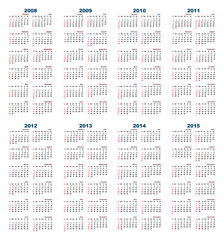 Calendar 2008-2015