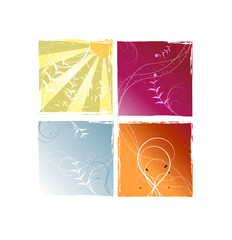 The 4 Seasons Vector Illustration