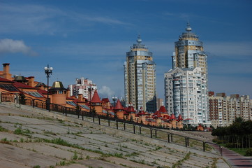 Typical architecture in modern residential area of Kiev