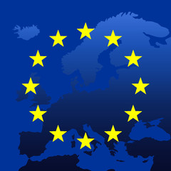 Europe Map With EU Stars