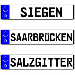 Siegen, Saarbrücken, Salzgitter - Kennzeichen