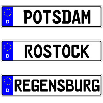 Potsdam, Rostock, Regensburg - Kennzeichen
