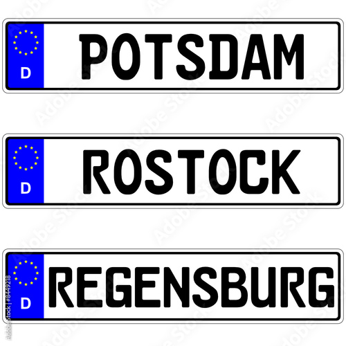 "Potsdam, Rostock, Regensburg Kennzeichen" Stockfotos und lizenzfreie