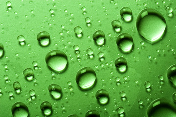 Water drops on a glass surface