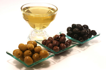 gold olive oil with  olives