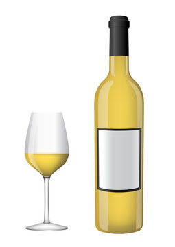 Bottle of wine with a glass