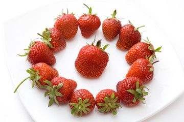 Strawberry circle on plate