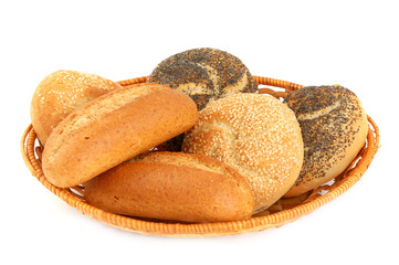 Fresh baked goods isolated on white