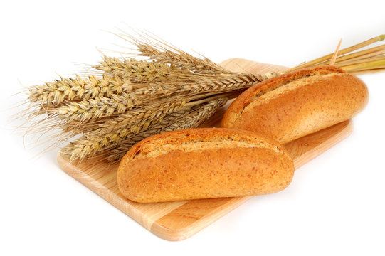 Fresh baked goods isolated on the white