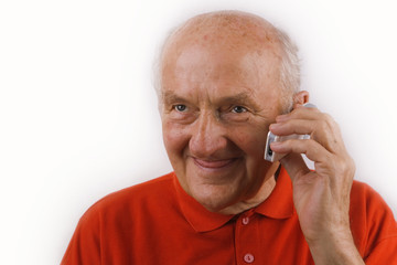 senior using mobile phone