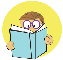 young reader with the book in his hands