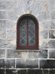 window and stone building