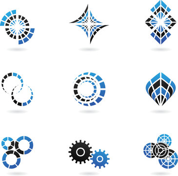 Blue Logos to go with your company name (set of 9)