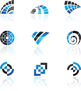 Various blue logos to go with your company name