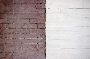 Two Contrasting Brick Walls Provide Background Texture