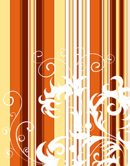 Striped background with flower, element for design, vector