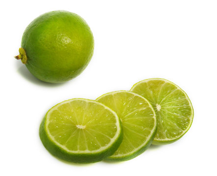 Sliced and unsliced lime