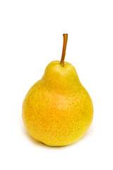 Yellow pear isolated on the white background