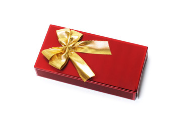 Red giftbox isolated on the white background