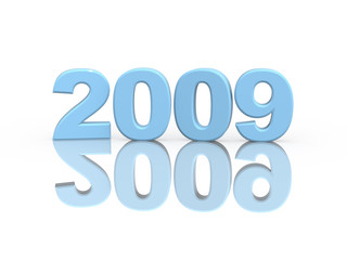 Three-dimensional figures 2009 of blue color