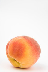 ripe peach fruit isolated on white background