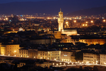 Fototapeta na wymiar Palazzo Vecchio w nocy