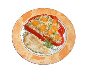 Escalope de poulet au riz pilaf