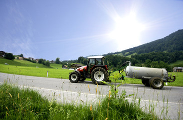Landwirt in den Alpen