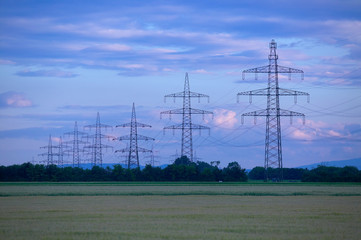 Überland Hochspannungsleitung