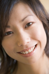 Head shot of woman smiling