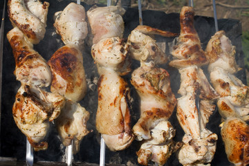 Preparaing chicken shashlik