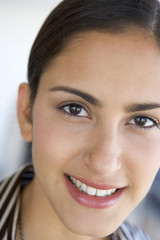 Head shot of woman smiling