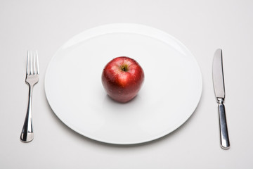 Apple on plate