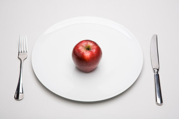 Apple on plate